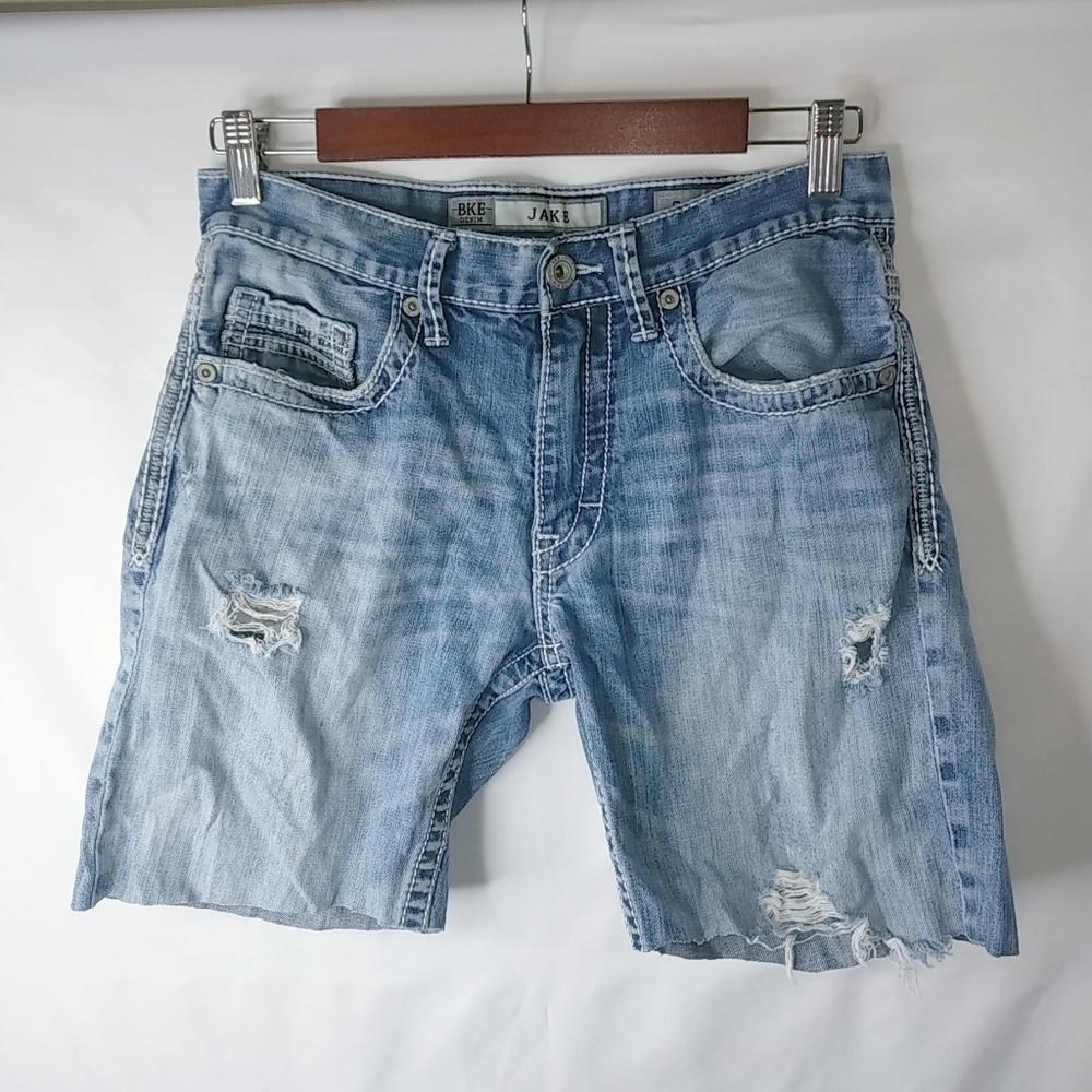 BKE Jake 30R 30x7 Mens CUT-OFFs Distressed Jeans Denim Cutoff Shorts